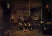 TENIERS, David the Younger Apes in a Kitchen oil painting reproduction